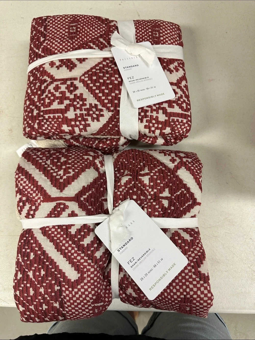 NWT Pottery Barn Fez standard reversible shams (2)